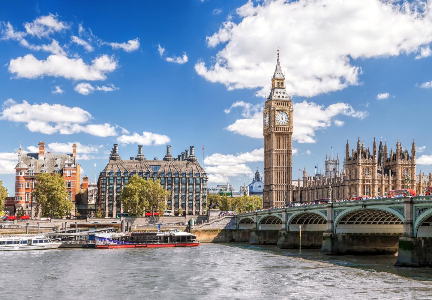 Britain's Big Ben across the water.